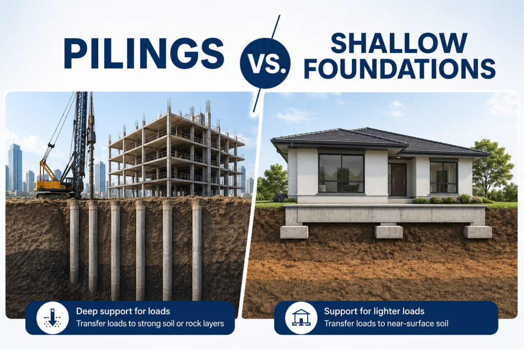 Pilings vs. Shallow Foundations