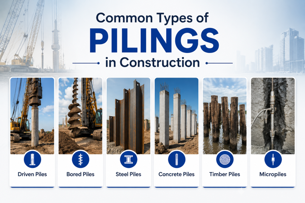 Common Types of Pilings in Construction